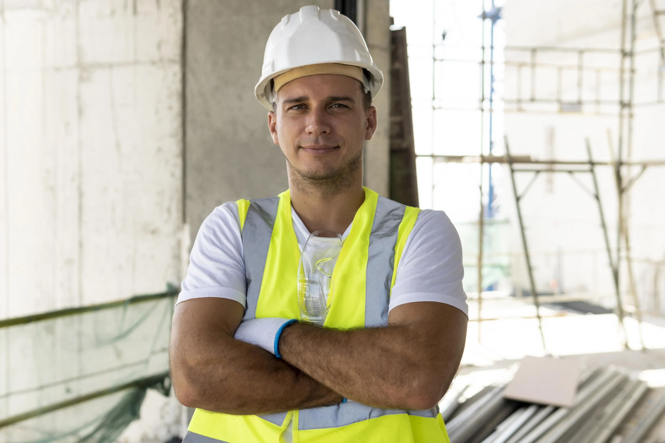 trabajador-vista-frontal-construccion-equipo-proteccion