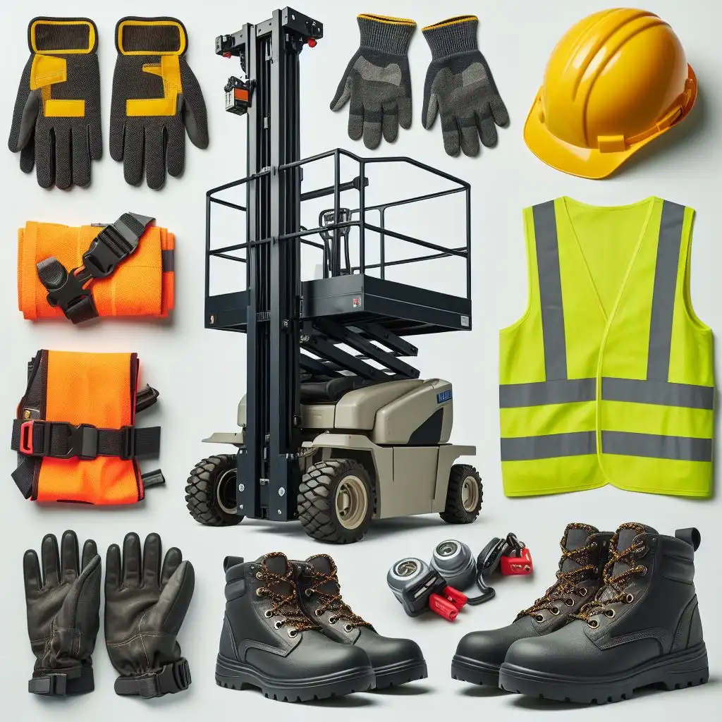 Elementos-de-protección Elementos de protección operadores de manlift, equipos de protección plataforma elevadora